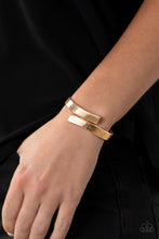 Load image into Gallery viewer, Dare to Flare Paparazzi Gold Bracelet