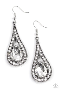 A-Lister Attitude Paparazzi White Bling Earrings