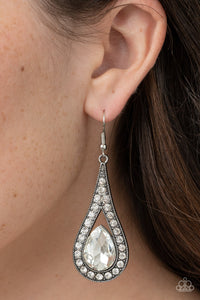 A-Lister Attitude Paparazzi White Bling Earrings