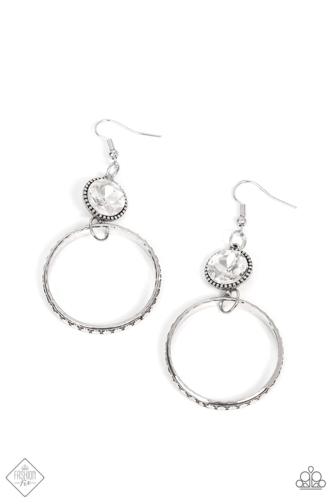 Standalone Sparkle Paparazzi White Bling Earrings
