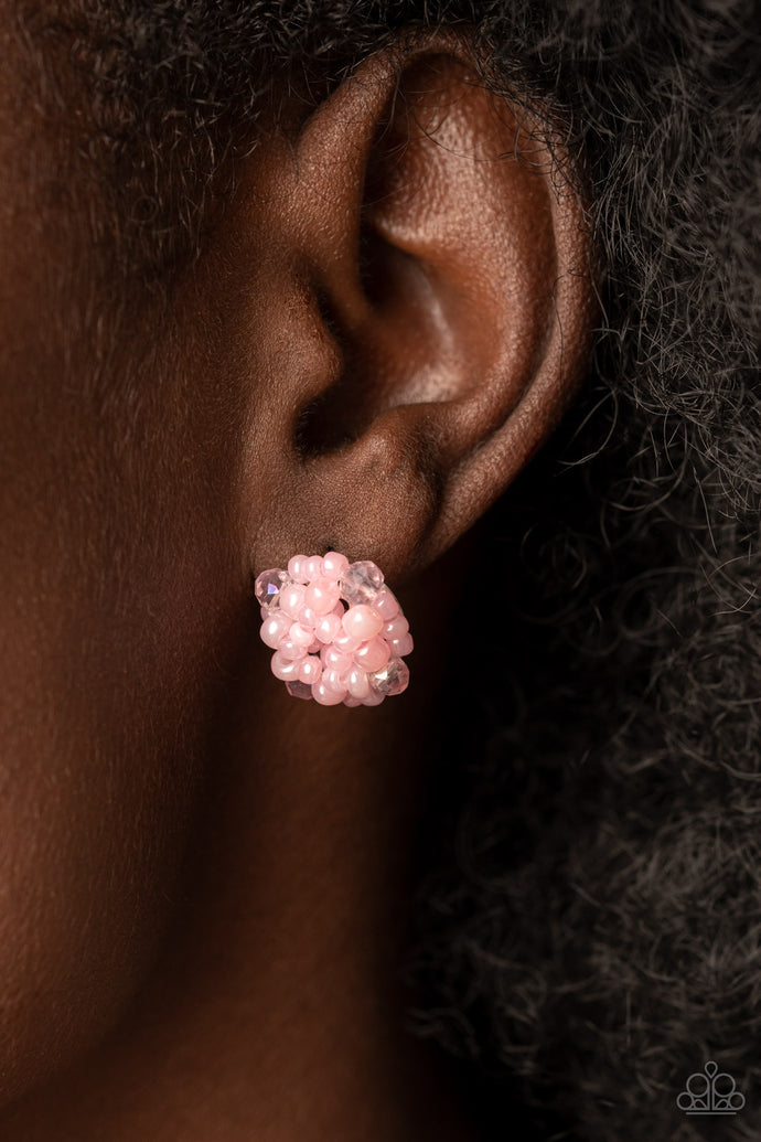 Bunches of Bubbly Paparazzi Pink Post Pearl Earrings