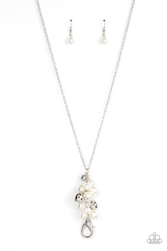 Drip Drop Dazzle Paparazzi White Bling Necklace with Clasp