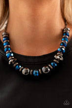 Load image into Gallery viewer, Interstellar Influencer Paparazzi Blue Bead Necklace