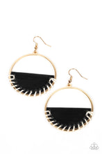 Load image into Gallery viewer, Lavishly Laid Paparazzi Black Gold Earrings