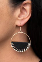 Load image into Gallery viewer, Lavishly Laid Paparazzi Black Gold Earrings