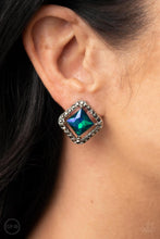 Load image into Gallery viewer, Cosmic Catwalk - Green Clip On Earrings
