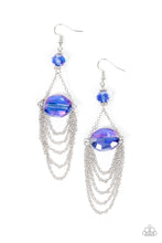 Load image into Gallery viewer, Ethereally Extravagant Paparazzi Blue Iridescent Earrings