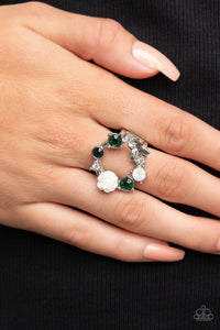 Butterfly Bustle Papazzai Green Ring