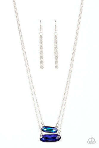 Double Bubble Burst Paparazzi Blue Necklace