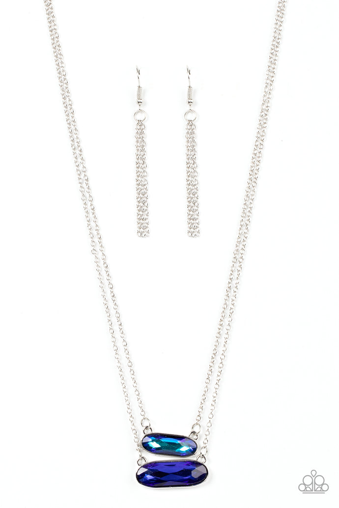 Double Bubble Burst Paparazzi Blue Necklace