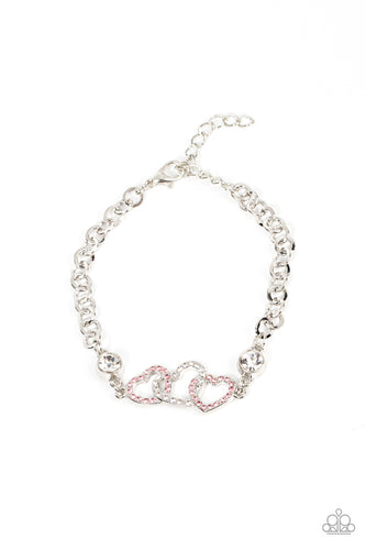 Desirable Dazzle Paparazzi Pink Heart Bling Bracelet