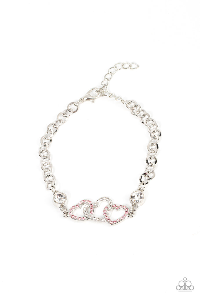 Desirable Dazzle Paparazzi Pink Heart Bling Bracelet