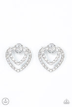 Load image into Gallery viewer, Ever Enamored Paparazzi White Heart Earrings