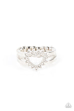Load image into Gallery viewer, First Kisses Paparazzi White Bling Heart Ring