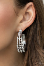 Load image into Gallery viewer, Cosmopolitan Cool Paparazzi White Bling Earrings EMP