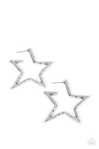 All-Star Attitude Paparazzi Silver Star Earrings