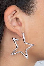 Load image into Gallery viewer, All-Star Attitude Paparazzi Silver Star Earrings