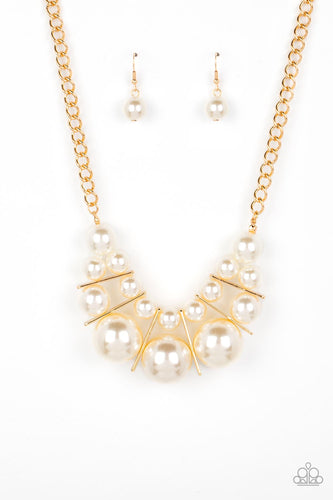 Challenge Accepted Paparazzi Gold Pearl Necklace