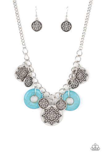 Western Zen Papazzai garden Blue Necklace