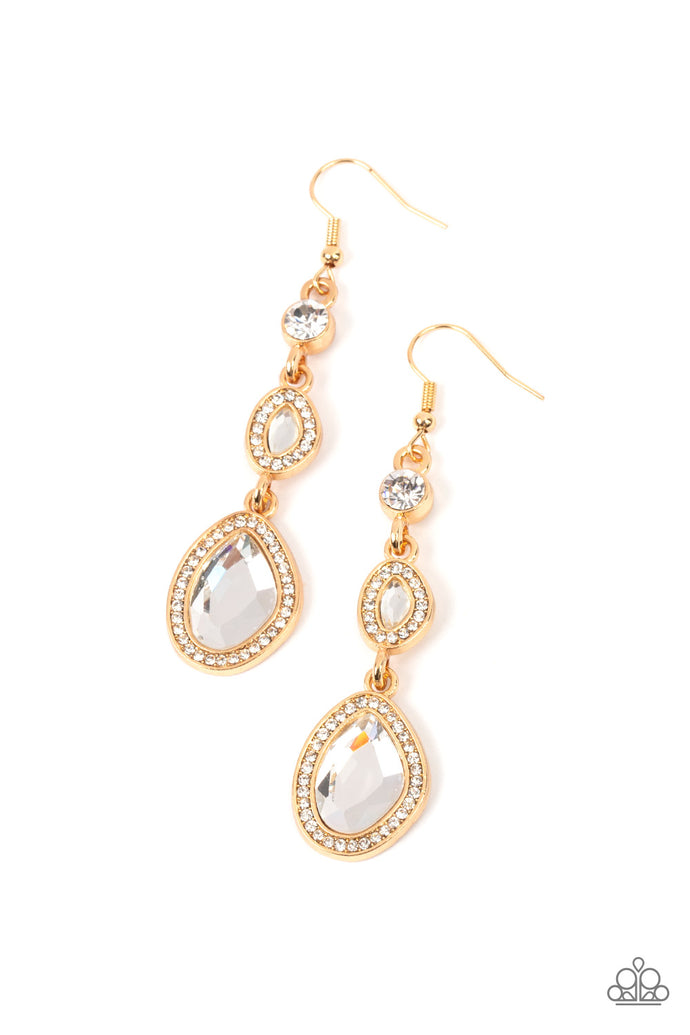 Dripping Self-Confidence - Gold Bling Earrings