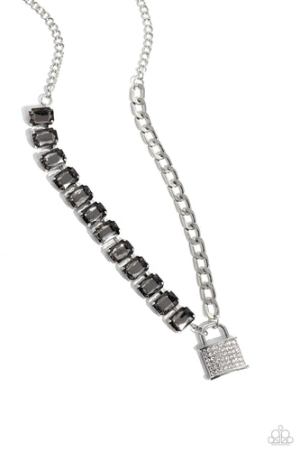 LOCK and Roll - Silver Bling Necklace