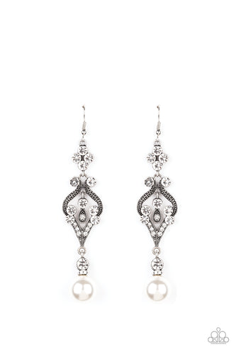 Elegantly Extravagant - White Pearl Earrings