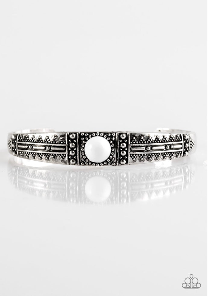 Singing Sahara Papazzai White Cuff Bracelet