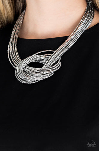 Knotted Knockout Papazzai Silver Necklace