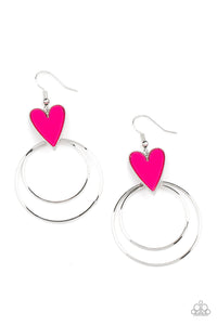 Happily Ever Hearts Paparazzi Pink Earrings