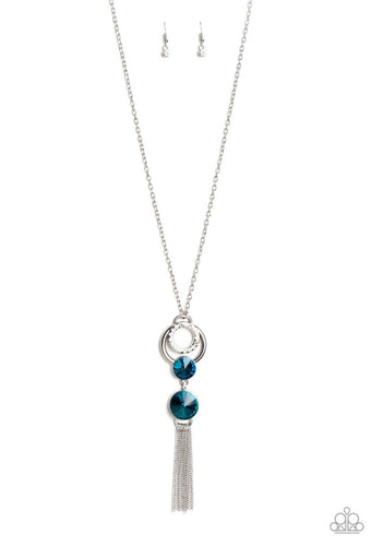 VERY FORT-YOU-NATE PAPARAZZI BLUE BLING NECKLACE