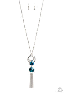 VERY FORT-YOU-NATE PAPARAZZI BLUE BLING NECKLACE