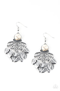 A Bit On The Wildside Paparazzi White Stone Earrings