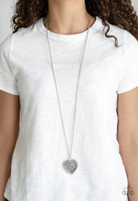 Load image into Gallery viewer, Victorian Valentine Papazzai Silver Long Necklace