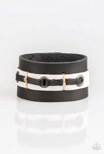 Bear Lake Papazzai Black and White Urban Leather Bracelet