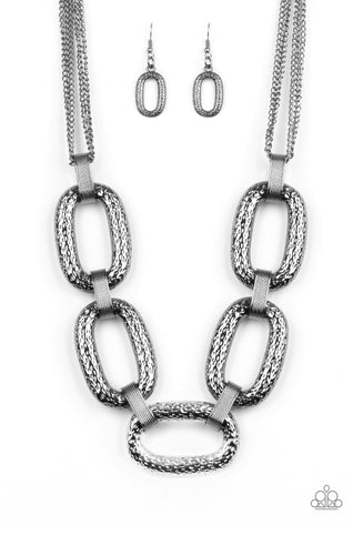 Take Charge Black Gunmetal Life of the Party Exclusive Paparazzi Necklace