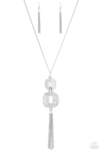 Timelessly Tasseled - Silver Necklace