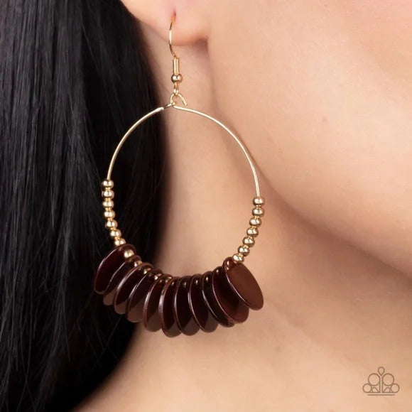 Caribbean Cocktail Brown Earrings
