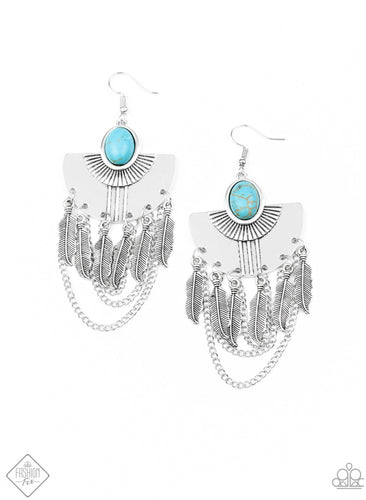 Sure Thing Chief Paparazzi Blue Earrings