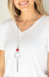 Bold Balancing Act Papazzai Red Necklace