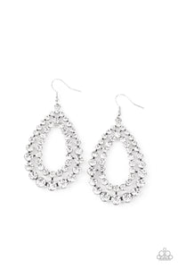 Glacial Glaze Papazzai White Bling Earrings