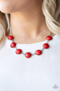 Adobe Attitude Papazzai Red Stone Necklace