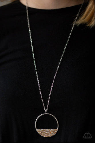 Bet Your Bottom Dollar Papazzai Brown Rhinestones Necklace