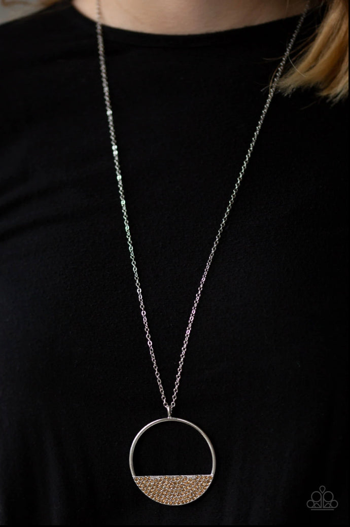 Bet Your Bottom Dollar Papazzai Brown Rhinestones Necklace