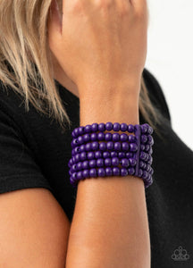 Diving in Maldives Papazzai Purple Wood Bracelet