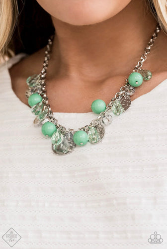 Prismatic Sheen Papazzai Green Necklace