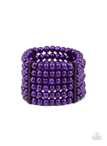 Diving in Maldives Papazzai Purple Wood Bracelet