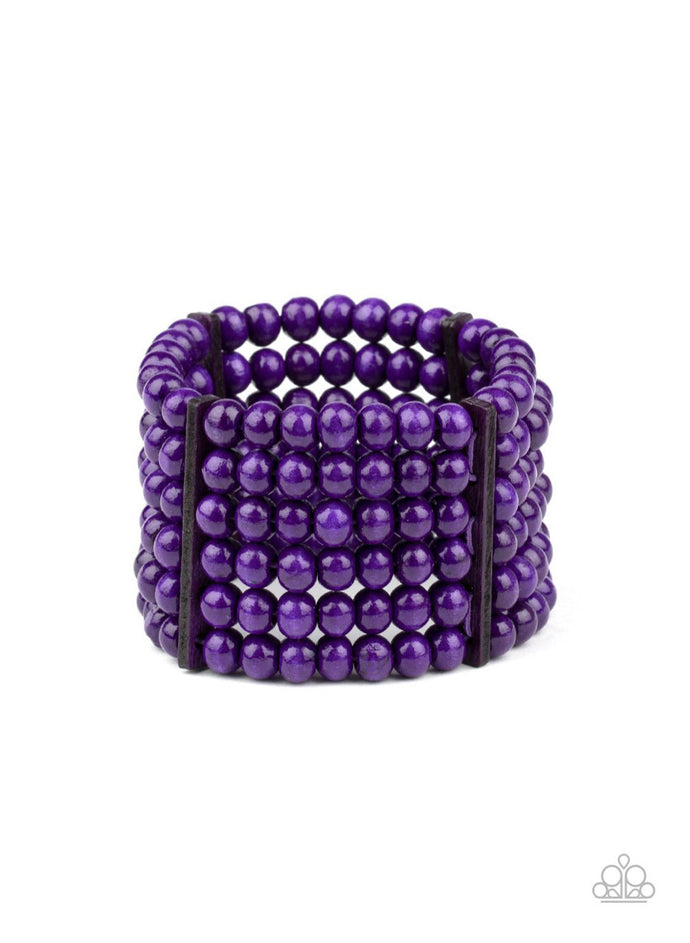 Diving in Maldives Papazzai Purple Wood Bracelet