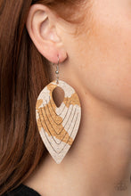 Load image into Gallery viewer, Cork Cabana Papazzai White Earrings