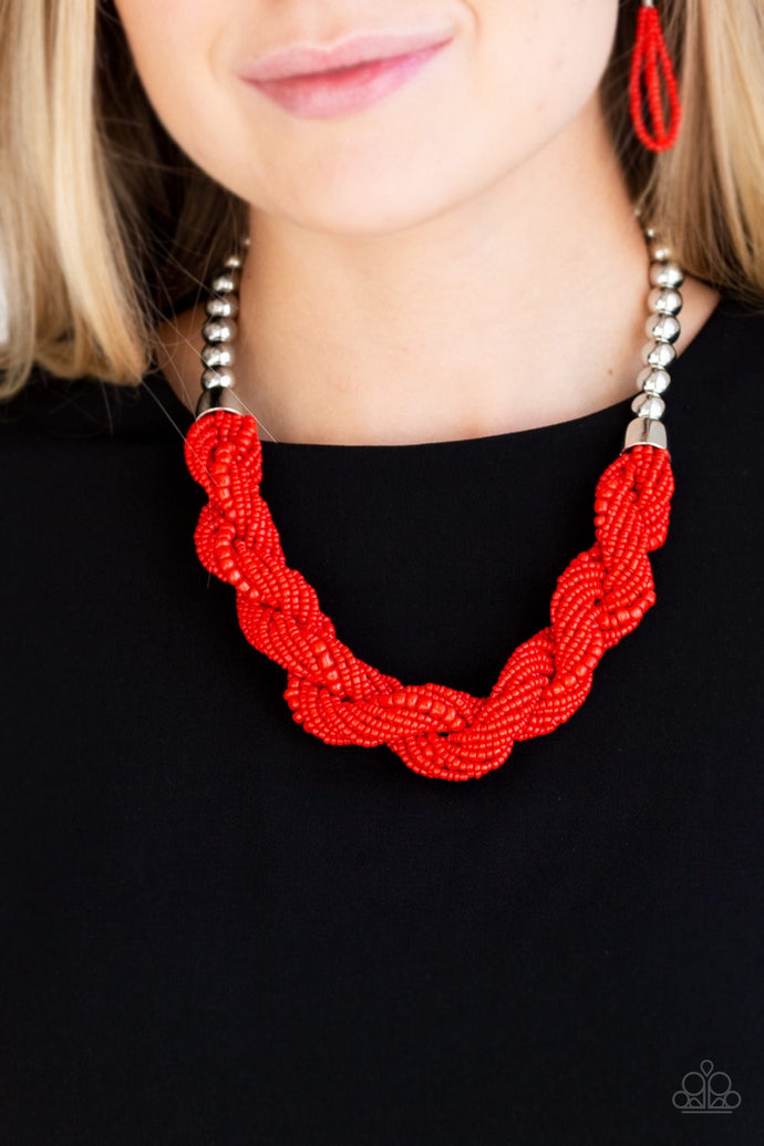 Savannah Surfin Papazzai Red Necklace