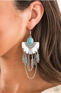 Sure Thing Chief Paparazzi Blue Earrings